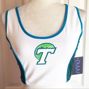 NWT Nuyu White Tulane University Green Wave Crop Top Small